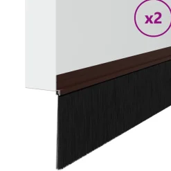 Bouwmaterialen*vidaXL Zelfklevende Deurborstels 2 pcs 100 cm Aluminium Legering Bruin