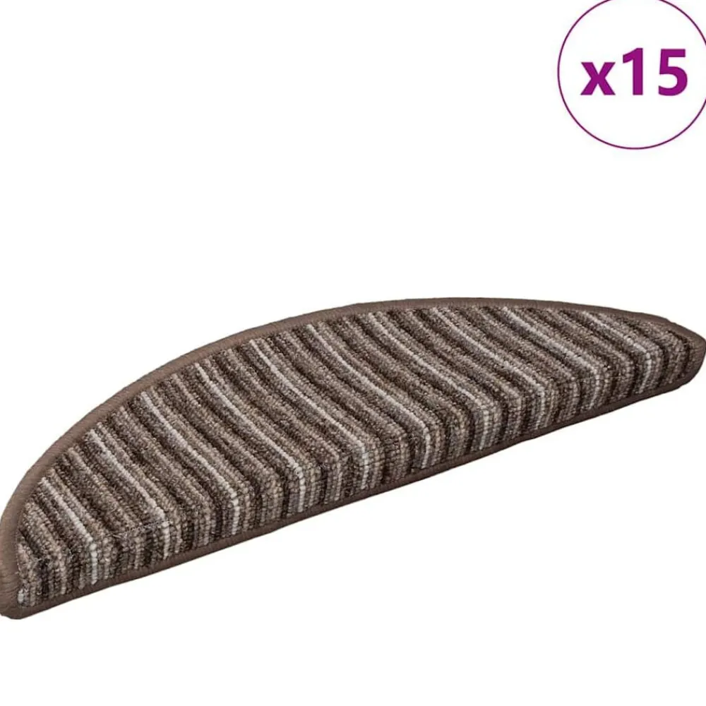 Huishoudelijke Benodigdheden*vidaXL Zelfklevende Trapmatten 15 pcs 56 x 17 x 3 cm Bruin