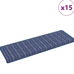 Huishoudelijke Benodigdheden*vidaXL Zelfklevende Trapmatten Gestreept 15 pcs 65 x 21 x 4 cm Blauw