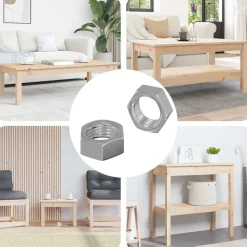 Bouwbeslag*vidaXL Zeshoekige Moer 2 pcs Zilver M6 Metaal