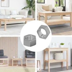 Zeshoekige Moer 2 pcs Zilver M6 Metaal>vidaXL Outlet