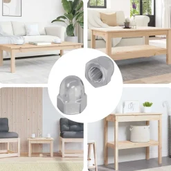 Bouwbeslag*vidaXL Zeskantige eikelnuts 2 pcs Zilver m8 Metaal