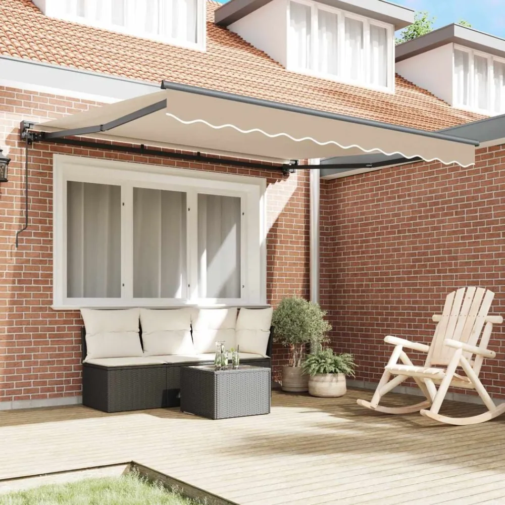 Zijde Frame Beige 300 x 250 cm Polyester met PU-coating>vidaXL Best