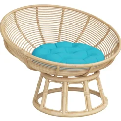 Woon- & Tuinaccessoires*vidaXL Zitkussen rond Ø 60x11 cm oxford stof Turquoise