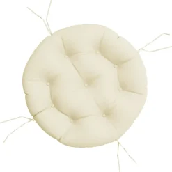 Woon- & Tuinaccessoires*vidaXL Zitkussen rond Ø 60x11 cm oxford stof crèmekleurig cr&egrave;me