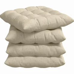 Zitkussens 4 pcs Crème 40 x 40 x 6 cm Stof>vidaXL Hot