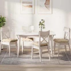 Woon- & Tuinaccessoires*vidaXL Zitkussens 4 pcs Crème 40 x 40 cm Microvezel Stof Cr&egrave;me