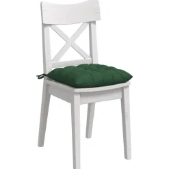 Woon- & Tuinaccessoires*vidaXL Zitkussens 4 pcs 40 x 40 x 6 cm Katoen Stof Donkergroen