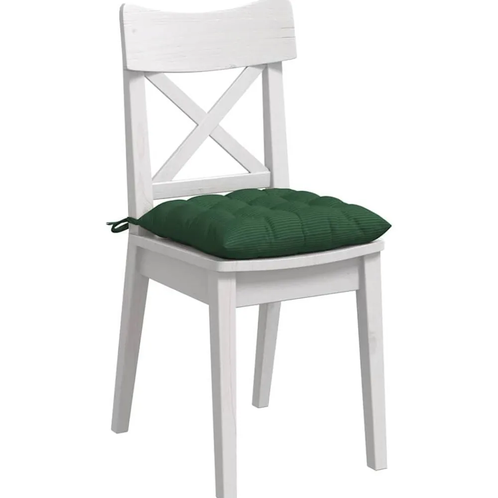 Woon- & Tuinaccessoires*vidaXL Zitkussens 4 pcs 40 x 40 x 6 cm Katoen Stof Donkergroen