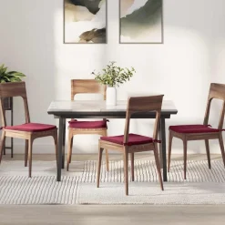Zitkussens 4 pcs Wijnrood 40 x 40 x 3 cm Fluweel>vidaXL