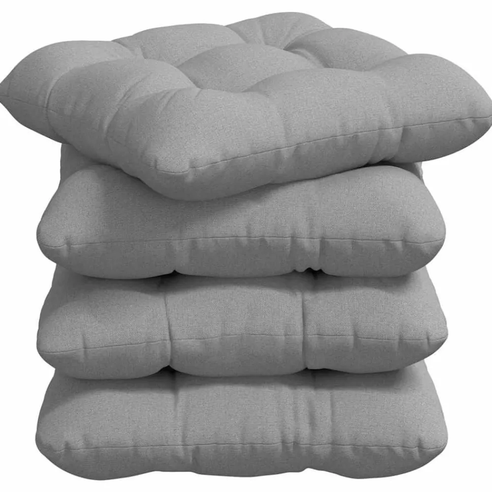 Zitkussens 4 pcs Wolkengrijs 40 x 40 x 12 cm Stof>vidaXL New