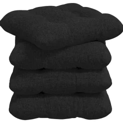Woon- & Tuinaccessoires*vidaXL Zitkussens 4 pcs 40 x 40 x 12 cm Stof Zwart