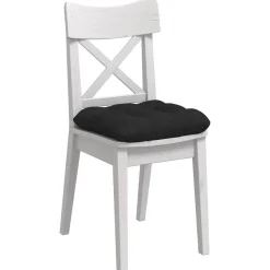 Woon- & Tuinaccessoires*vidaXL Zitkussens 4 pcs 40 x 40 x 12 cm Stof Zwart