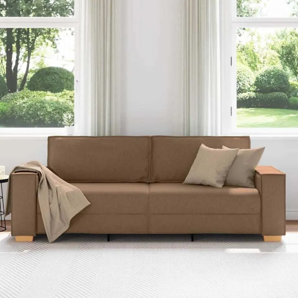 Banken*vidaXL 3-zitsbank 180 cm Stof Bruin