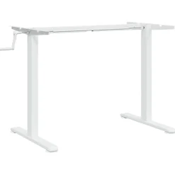Kantoormeubelen*vidaXL Zit-sta bureauframe (94-135)x60x(70-114) cm staal Wit
