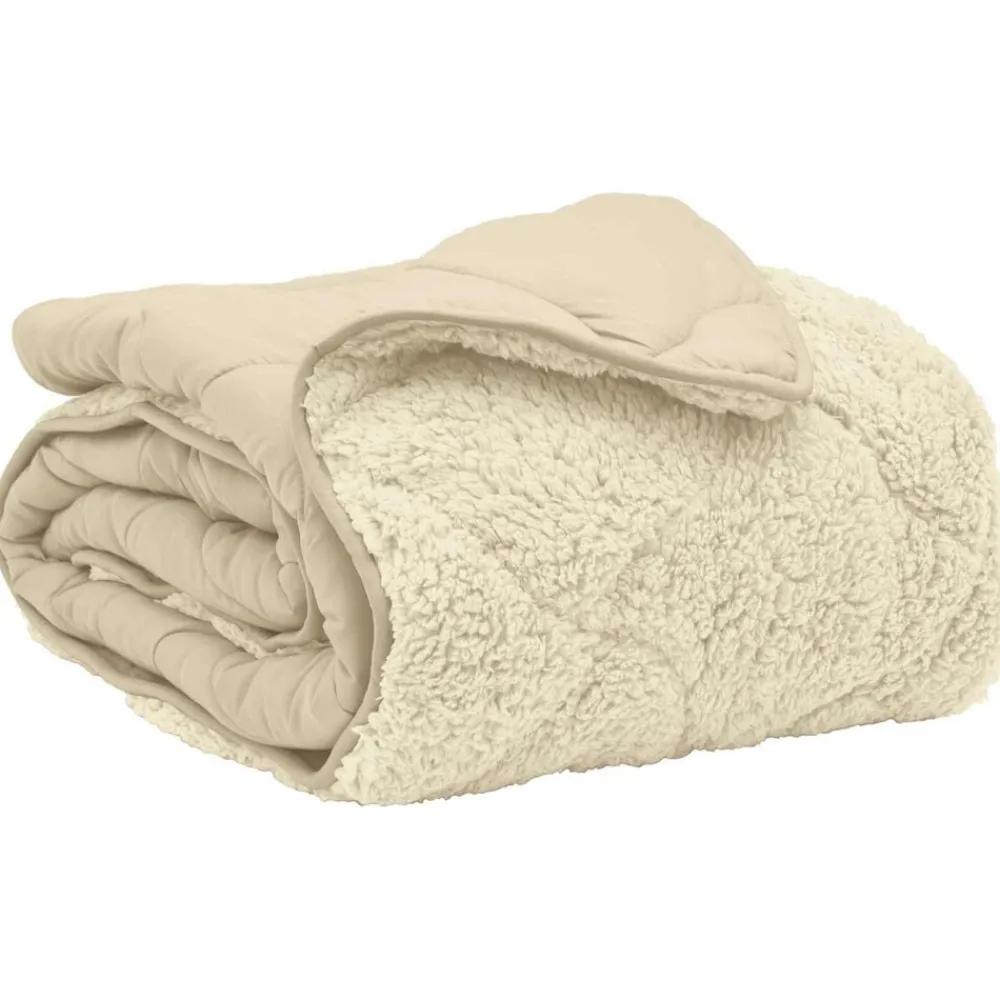 Linnengoed*vidaXL Zomer Dekbed Crème 135 x 200 cm Microfiber en Teddy fleece Crème