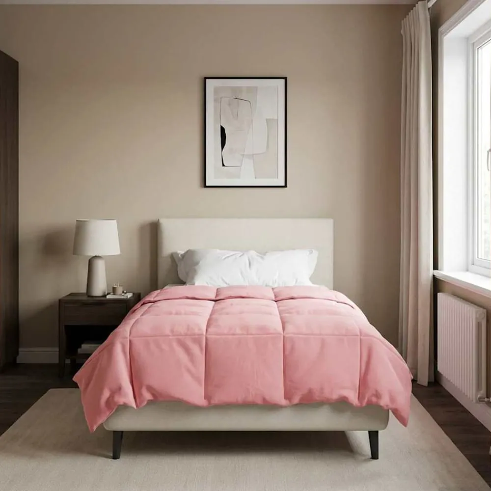 Linnengoed*vidaXL Zomer Dekbed Gekwilt 140 x 200 cm Microfiber Roze