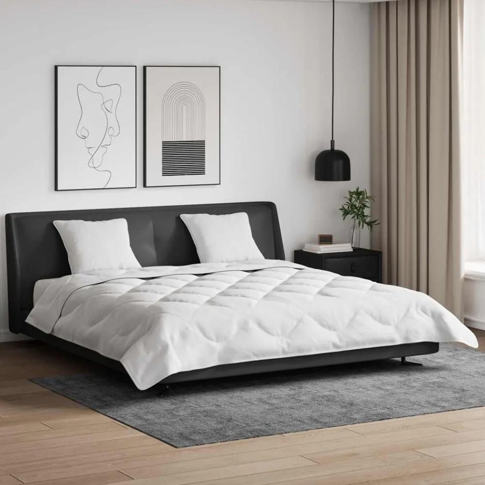 Linnengoed*vidaXL Zomer Dekbed met kussen 3 pcs Wit Microfibre