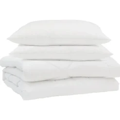 Linnengoed*vidaXL Zomer Dekbed met kussen 3 pcs Wit Microfibre