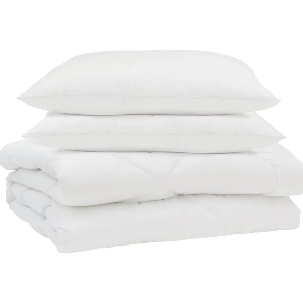 Linnengoed*vidaXL Zomer Dekbed met kussen 3 pcs Wit Microfibre