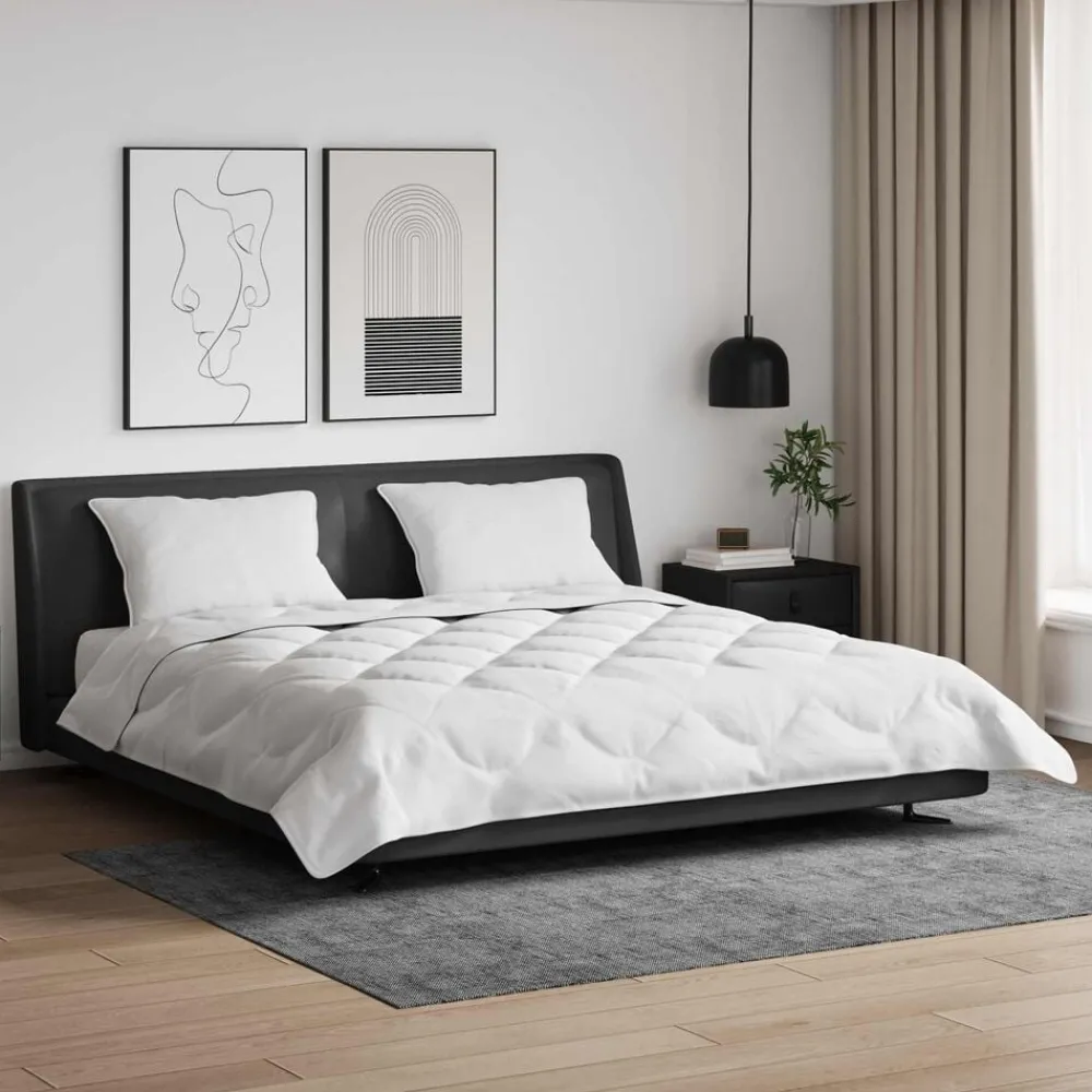 Linnengoed*vidaXL Zomer Dekbed met kussen 3 pcs Wit Microfibre