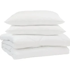 Linnengoed*vidaXL Zomer Dekbed met kussen 3 pcs Wit Microfibre