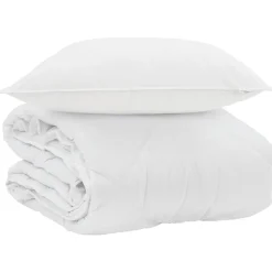 Linnengoed*vidaXL Zomer Dekbed met kussen 2 pcs Wit Microvezel