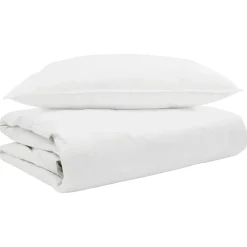 Linnengoed*vidaXL Zomer Dekbed met kussen 2 pcs Wit Donsveertjes