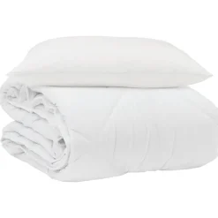 Linnengoed*vidaXL Zomer Dekbed met kussen 2 pcs Wit Microvezel