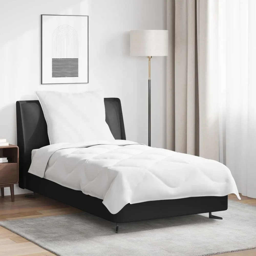 Linnengoed*vidaXL Zomer Dekbed met kussen 2 pcs Wit Microvezel