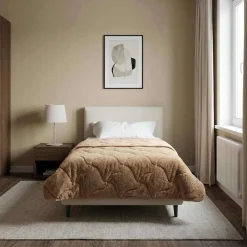 Linnengoed*vidaXL Zomer Dekbed 155 x 200 cm Microfiber en Teddy fleece Taupe