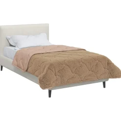 Linnengoed*vidaXL Zomer Dekbed 155 x 200 cm Microfiber en Teddy fleece Taupe