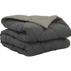 Linnengoed*vidaXL Zomerdekbed 200 x 135 cm Microfiber Lichtgrijs en antraciet