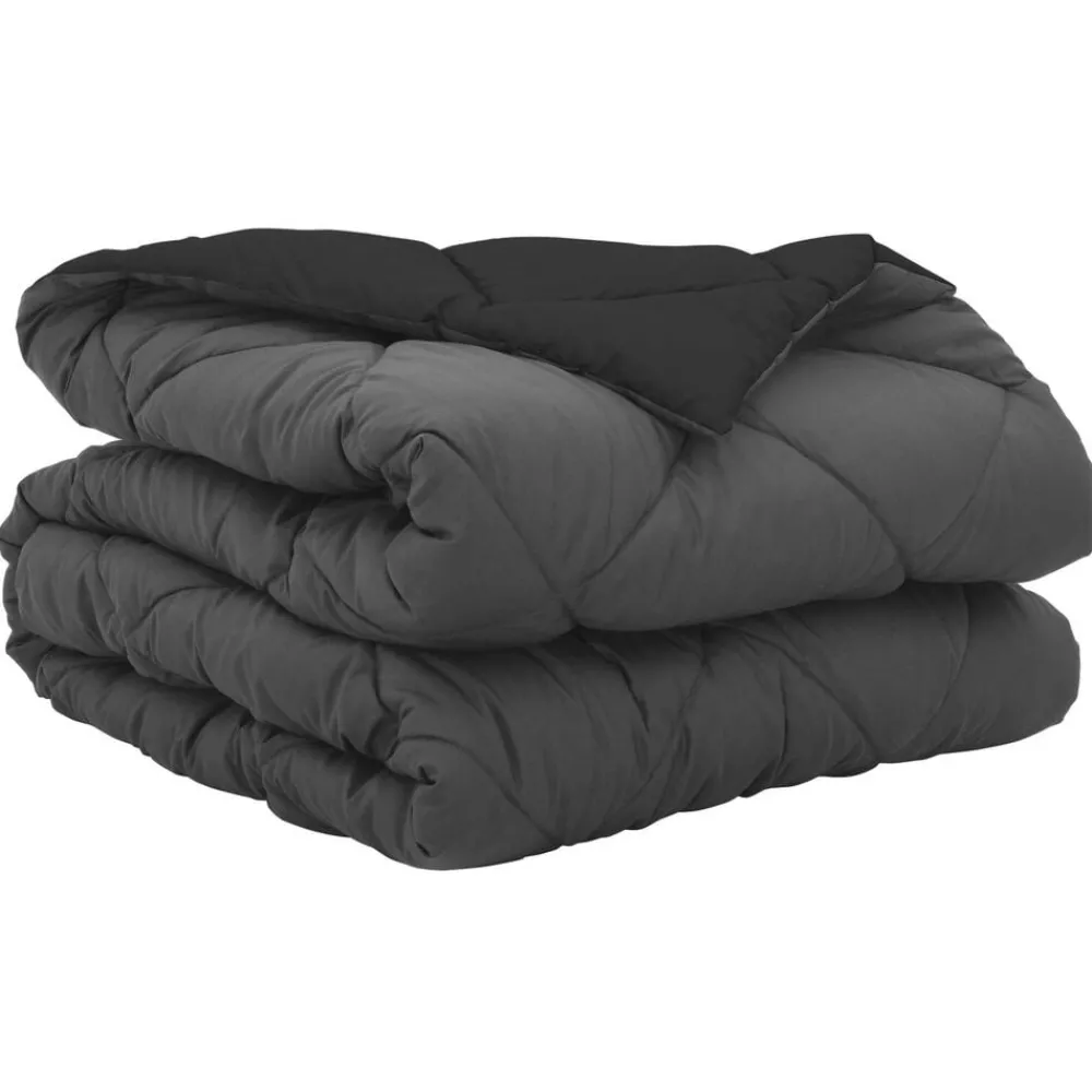 Linnengoed*vidaXL Zomerdekbed Zwart en Anthraciet 200 x 135 cm Microfiber Zwart en antraciet