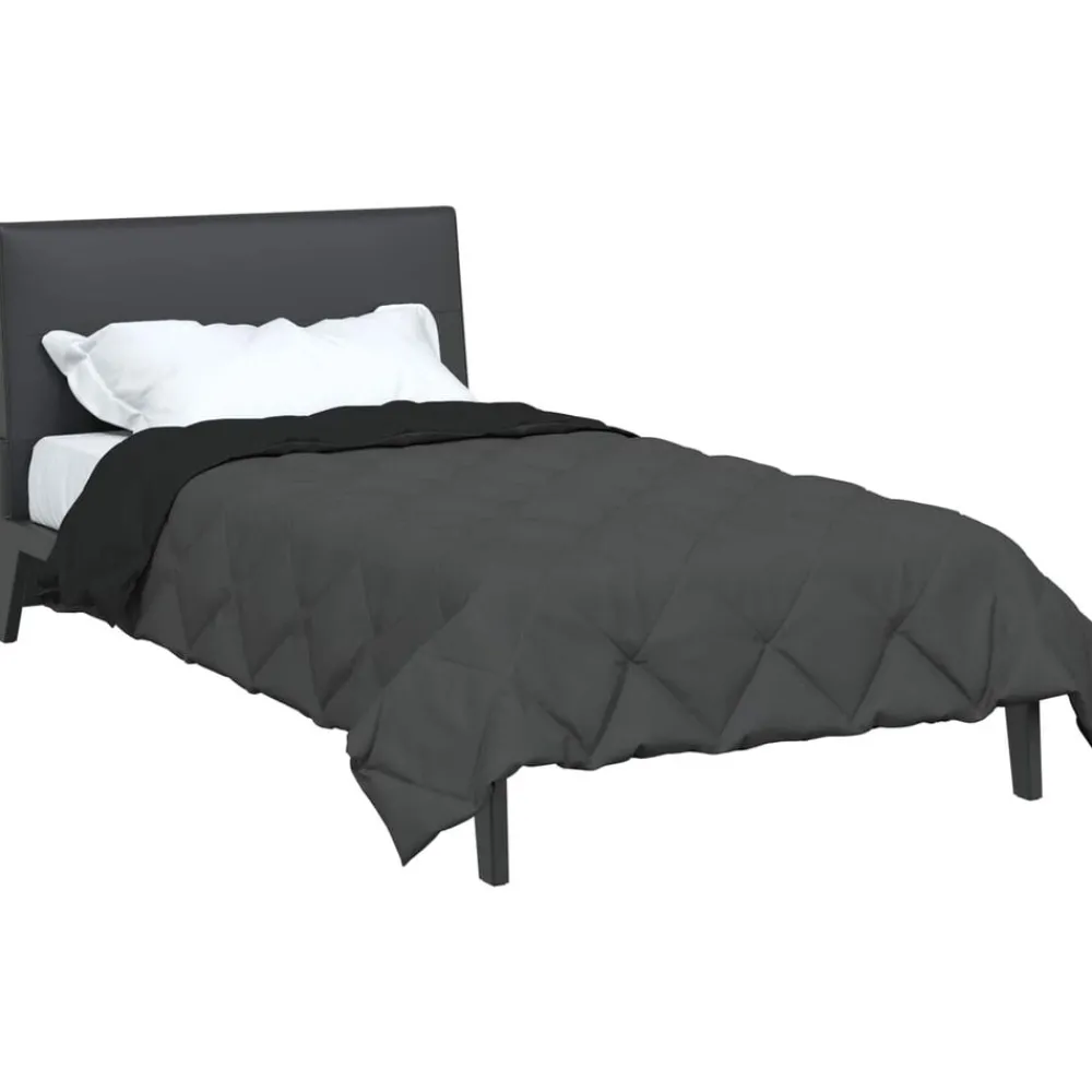 Linnengoed*vidaXL Zomerdekbed Zwart en Anthraciet 200 x 135 cm Microfiber Zwart en antraciet
