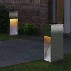 Zonne LED Padverlichting 2 pcs Zilver><noscript><img width=