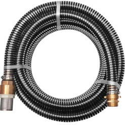 Tuin & Gazon*vidaXL Zuigslang met messing koppelingen 7 m 25 mm Zwart