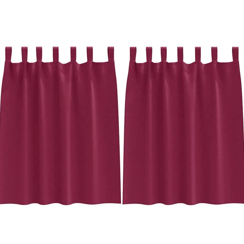 Woon- & Tuinaccessoires*vidaXL Zwart-out Gordijnen met Ringen 2 pcs 140 x 140 cm Wijnrood
