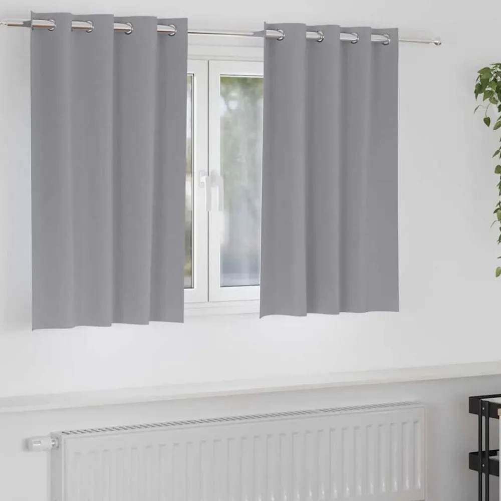 Woon- & Tuinaccessoires*vidaXL Zwart-out Gordijnen met Ringen 2 pcs 140 x 140 cm Lichtgrijs