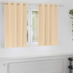Woon- & Tuinaccessoires*vidaXL Zwart-out Gordijnen met Ringen 2 pcs Crème 140 x 140 cm Cr&egrave;me