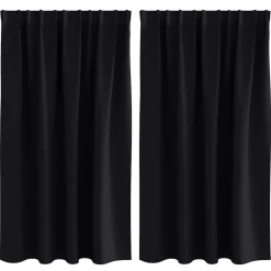 Woon- & Tuinaccessoires*vidaXL -out Gordijnen met Ringen 2 pcs 140 x 140 cm Zwart