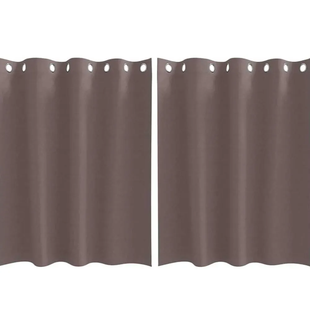 Woon- & Tuinaccessoires*vidaXL Zwart-out Gordijnen met Ringen 2 pcs 140 x 140 cm Donkerbruin