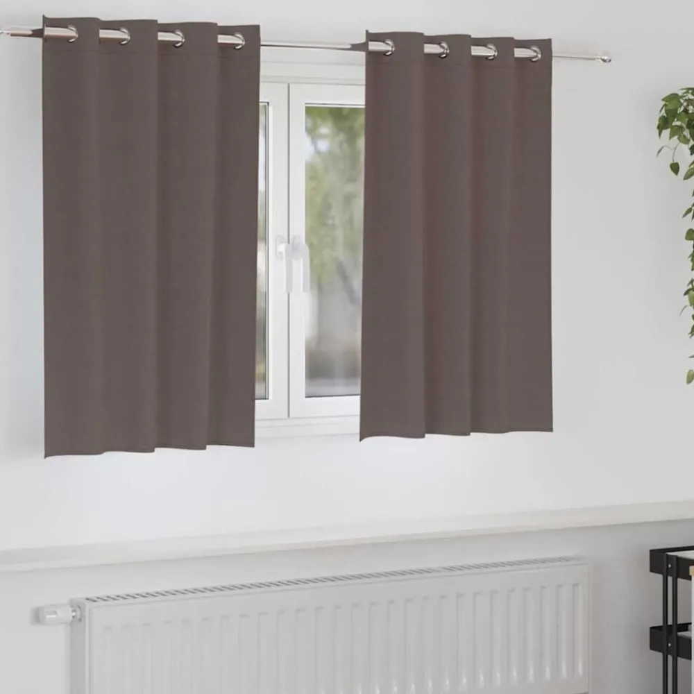 Woon- & Tuinaccessoires*vidaXL Zwart-out Gordijnen met Ringen 2 pcs 140 x 140 cm Donkerbruin