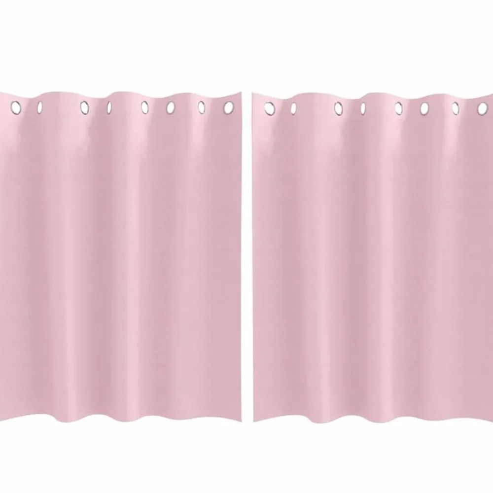 Woon- & Tuinaccessoires*vidaXL Zwart-out Gordijnen met Ringen 2 pcs 140 x 140 cm Babyroze