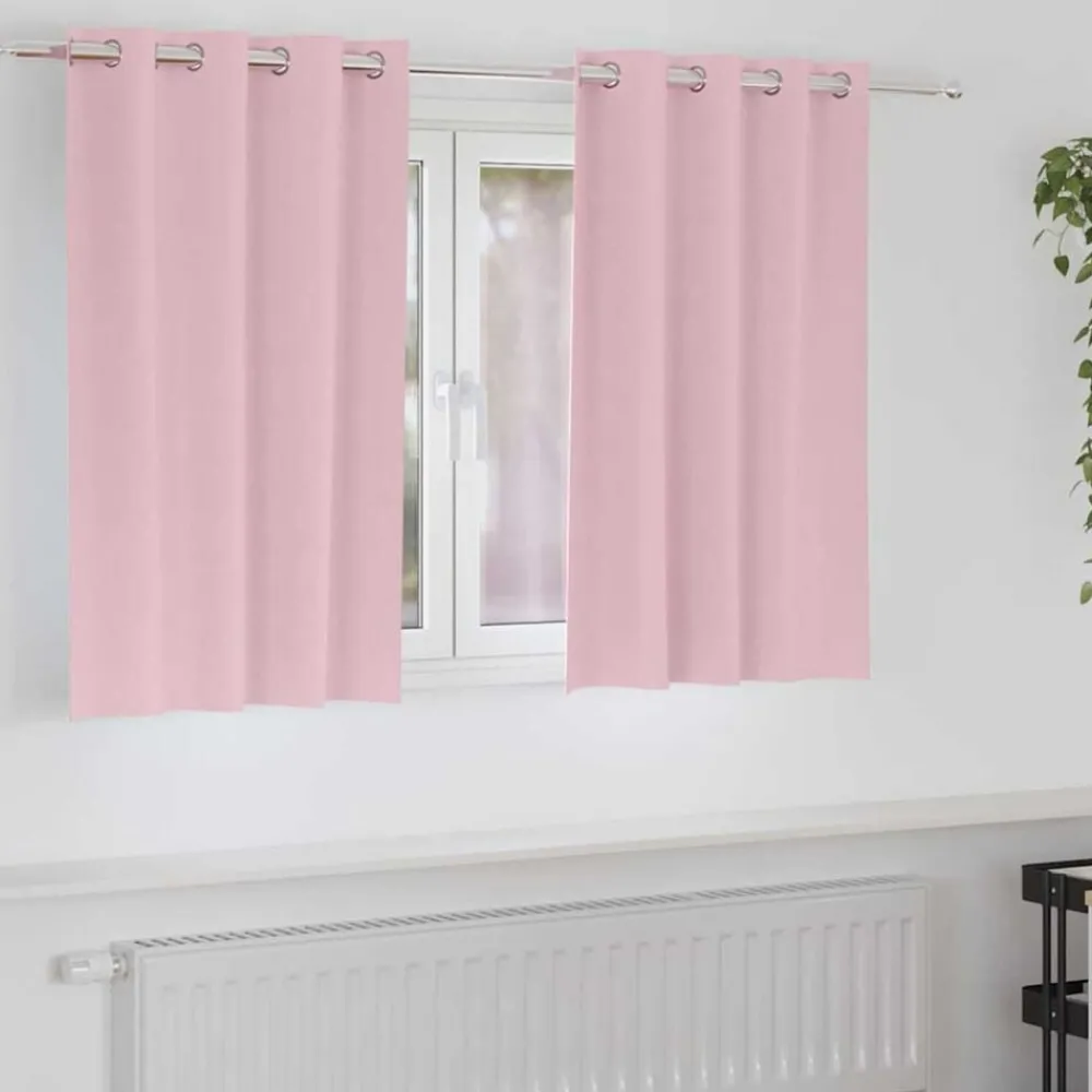 Woon- & Tuinaccessoires*vidaXL Zwart-out Gordijnen met Ringen 2 pcs 140 x 140 cm Babyroze