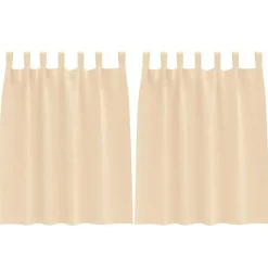 Zwart-out Gordijnen met Ringen 2 pcs Crème 140 x 140 cm>vidaXL Clearance