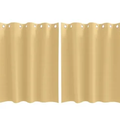 Woon- & Tuinaccessoires*vidaXL Zwart-out Gordijnen met Ringen 2 pcs 140 x 140 cm Beige