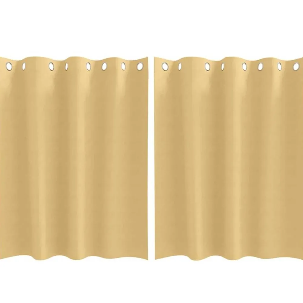 Woon- & Tuinaccessoires*vidaXL Zwart-out Gordijnen met Ringen 2 pcs 140 x 140 cm Beige