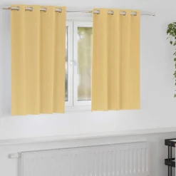 Woon- & Tuinaccessoires*vidaXL Zwart-out Gordijnen met Ringen 2 pcs 140 x 140 cm Beige