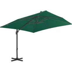 Tuin & Gazon*vidaXL Zweefparasol met aluminium paal 300x300 cm Groen